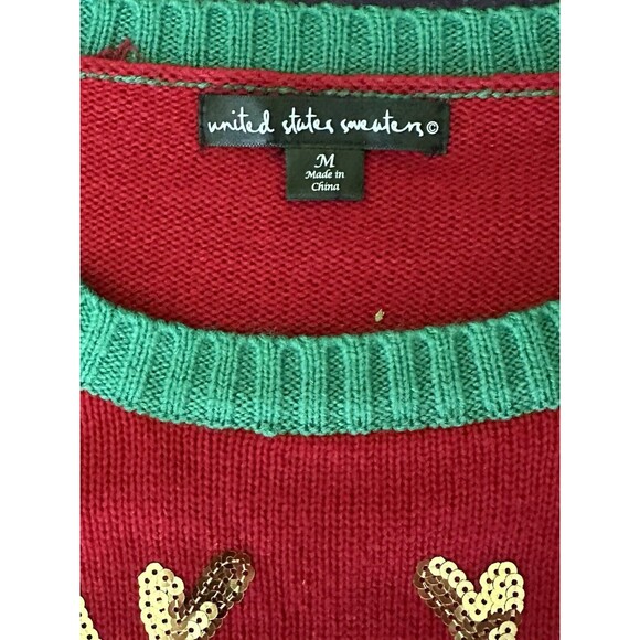 Womens Llama with Scarf Jingle Bells and Snowflakes Christmas Sweater Size Med - Picture 3 of 4